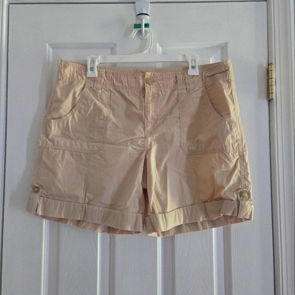 Izod Tan Cargo Shorts Relaxed Fit Lightweight Size 14